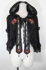 画像1: Ozz oneste / 椿刺繍涼風ケープ  黒 I-26-09-23-007-OO-TO-TE-ZI (1)