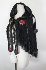 画像3: Ozz oneste / 椿刺繍涼風ケープ  黒 I-26-09-23-007-OO-TO-TE-ZI (3)