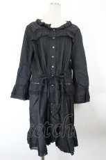 画像1: INGEBORG / 縦レースフリル長袖チュニックブラウス  黒 I-26-09-23-096-LO-BL-SA-ZI (1)