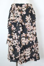 画像1: INGEBORG / オールドローズプリントスカート  黒Ｘピンク I-26-09-23-108-LO-SK-SA-ZI (1)
