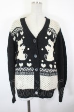 画像1: Candy Stripper / WICKED BEAR CARDIGAN  黒 I-26-09-23-010-PU-TO-TE-ZI (1)