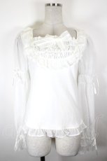 画像1: BABY,THE STARS SHINE BRIGHT / Papillonnage en eclats シフォンプルオーバー  白 I-26-09-23-002-BA-TO-SA-ZI (1)