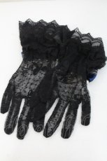 画像2: LOLITAその他(お買取対象外) / ビジューリボンレースグローブ  黒Ｘ青 I-26-09-23-130-LO-ZA-SA-ZI (2)