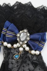 画像3: LOLITAその他(お買取対象外) / ビジューリボンレースグローブ  黒Ｘ青 I-26-09-23-130-LO-ZA-SA-ZI (3)