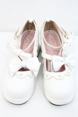 画像1: DearMyLove / スカラップレースリボンシューズ 24.5CM 白 I-26-09-23-138-GO-SH-SA-ZI (1)