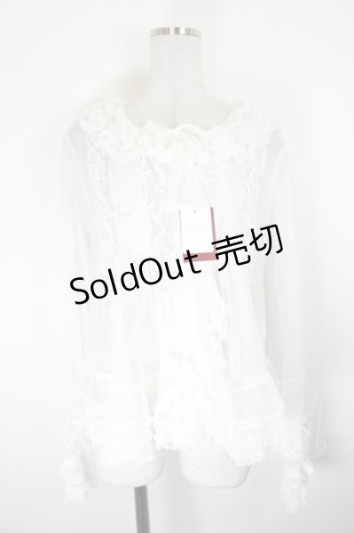 PINK HOUSE / ドットチュールオーバーブラウス 白 I-26-09-25-004-LO