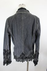 画像3: INGEBORG / フラワーモチーフ付きデニムジャケット 13号 ブラック I-26-09-25-041-LO-JA-SA-ZI (3)