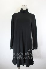 画像1: INGEBORG / 裾フラワーレースハイネックチュニック 11号 ブラック I-26-09-25-057-LO-TO-SA-ZI (1)