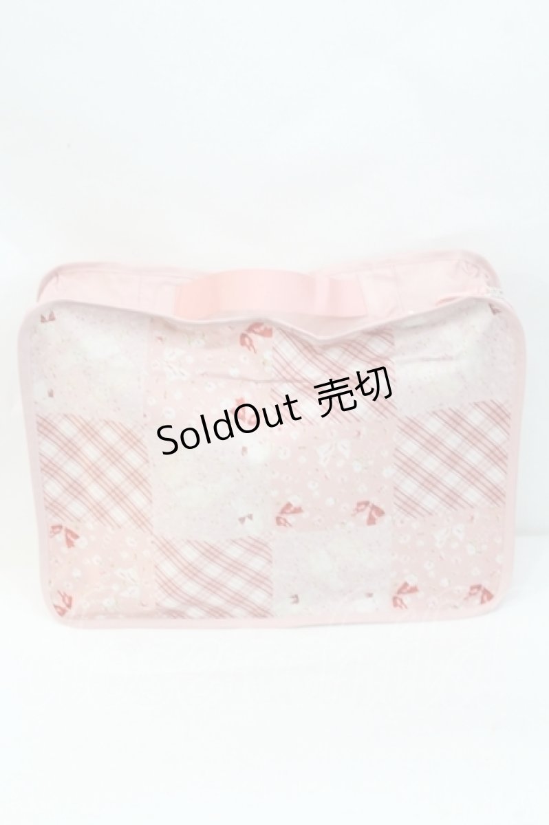 画像1: PINK HOUSE / バラ園うさぎ柄パッチワークプリントトラベルケース  ピンク I-26-09-25-113-LO-ZA-SA-ZI (1)