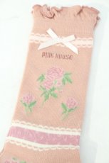 画像2: PINK HOUSE / ローズモチーフソックス  ピンク I-26-09-25-124-LO-ZA-SA-ZI (2)