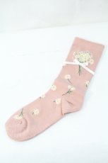 画像1: PINK HOUSE / マーガレットブーケ柄ソックス  ピンク I-26-09-25-126-LO-ZA-SA-ZI (1)