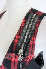 画像3: ALGONQUINS / チェック&ZIP切り替えベスト  レッド I-26-09-25-002-AL-TO-SA-ZI (3)