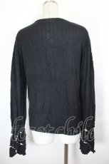 画像2: INGEBORG / 袖モチーフ編みカーディガン 11号 ブラック I-26-09-25-022-LO-TO-SA-ZI (2)