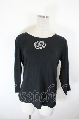 Preview of スパンコールカメリア刺繍カットソー 13号 ブラック