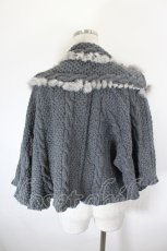 画像3: INGEBORG / ラビットファーケーブルケープ風カーディガン 11号 グレー I-26-09-25-032-LO-TO-SA-ZI (3)