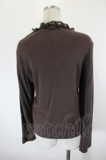 画像3: INGEBORG / 縁レース長袖カットカーディガン M ブラウン I-26-09-27-048-LO-TO-SA-ZI (3)