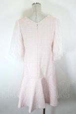 画像3: mellfy memory / パールシースルー袖ワンピース  ピンクＸ白 I-26-09-27-071-LO-OP-SA-ZI (3)