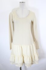 画像1: axes femme / ファー付プルオーバー×インナーワンピース M 生成り I-26-09-27-080-AX-OP-TE-ZI (1)