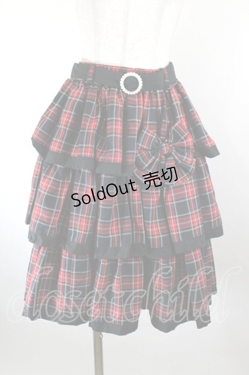 画像1: metamorphose / チェック段スカート  レッド I-26-09-27-098-ME-SK-SA-ZI (1)