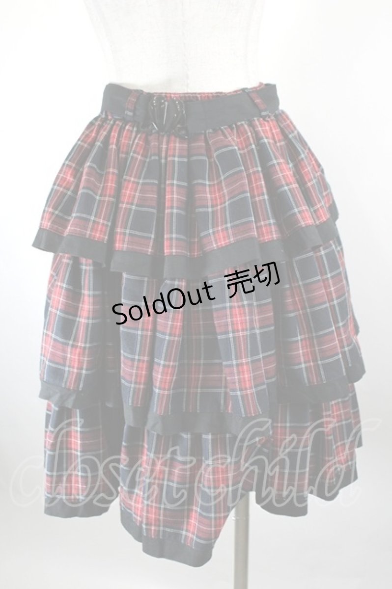 画像2: metamorphose / チェック段スカート  レッド I-26-09-27-098-ME-SK-SA-ZI (2)