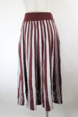 画像3: axes femme / ストライプニットスカート M ワイン×グレー I-26-09-27-110-AX-SK-TE-ZI (3)