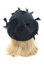 画像4: Jane Marple / マルティプルリボンのベレー  ブラック I-26-09-27-120-JM-AC-SA-ZI (4)