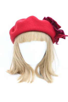 Preview of ドレープリボンのウールベレー  レッド