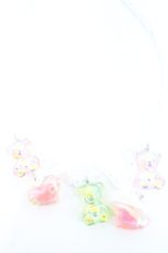 画像2: Nile Perch / くま&ハートチェーンネックレス  白ＸピンクＸ黄緑 I-26-09-27-126-LO-AC-SA-ZI (2)