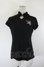 画像1: Ozz oneste / 蝶刺繍チャイナトップス  黒 I-26-09-27-033-OO-BL-TE-ZI (1)