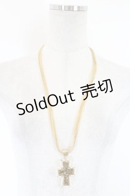 Preview of パールクロスネックレス  ゴールドＸ白