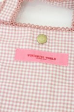 画像2: WONDERFUL WORLD / ギンガムチェックミニトート  ピンクＸ白 I-26-09-29-052-LO-BG-SA-ZI (2)