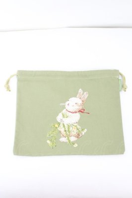 Preview of うさぎさん刺繍ポーチ  グリーン