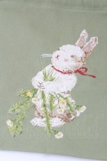 画像2: WONDERFUL WORLD / うさぎさん刺繍ポーチ  グリーン I-26-09-29-055-LO-BG-SA-ZI (2)