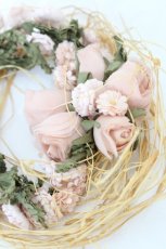 画像2: PINK HOUSE / 薔薇フラワーリース藁コサージュ  ピンクＸ緑 I-26-09-29-092-LO-AC-SA-ZI (2)