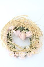 画像3: PINK HOUSE / 薔薇フラワーリース藁コサージュ  ピンクＸ緑 I-26-09-29-092-LO-AC-SA-ZI (3)