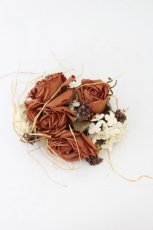 画像1: WONDERFUL WORLD / 薔薇フラワーブーケコサージュ  ブラウンＸ白 I-26-09-29-094-LO-AC-SA-ZI (1)