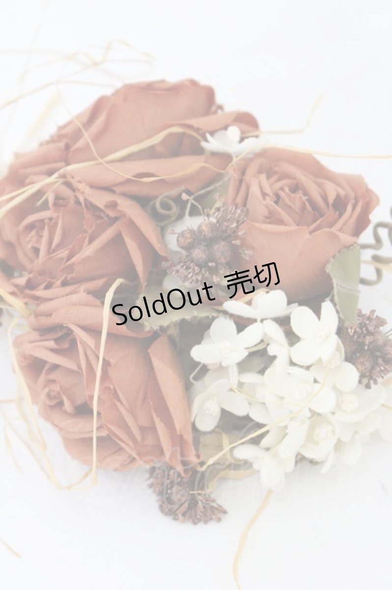 画像2: WONDERFUL WORLD / 薔薇フラワーブーケコサージュ  ブラウンＸ白 I-26-09-29-094-LO-AC-SA-ZI (2)