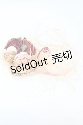 Preview of 薔薇ブーケ藁コサージュ  赤ＸピンクＸベージュ