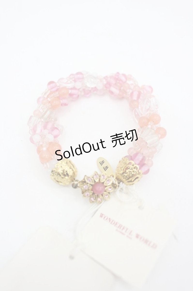 画像1: WONDERFUL WORLD / ビーズねじれブレスレット  ピンク I-26-09-29-140-LO-AC-SA-ZI (1)