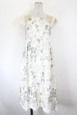 画像1: Jane Marple Dans Le Salon / チェア刺繍ワンピース M オフ I-26-10-01-082-JM-OP-TE-ZI (1)