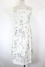 画像2: Jane Marple Dans Le Salon / チェア刺繍ワンピース M オフ I-26-10-01-082-JM-OP-TE-ZI (2)