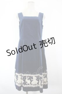 Jane Marple / ロイヤル別珍アリスレースのスクエアドレス M ネイビー