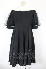 画像2: mille fille closet / シフォンリボンタイワンピース  黒Ｘ白 I-26-10-01-092-LO-OP-SA-ZI (2)