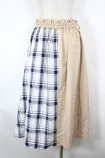 画像2: axes femme / パッチワークトレンチスカート  黒Ｘ白チェック I-26-10-01-097-AX-SK-SA-ZI (2)