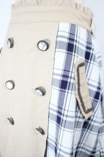 画像3: axes femme / パッチワークトレンチスカート  黒Ｘ白チェック I-26-10-01-097-AX-SK-SA-ZI (3)