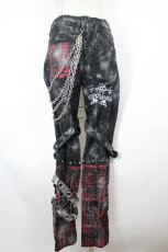 画像2: SEX POT ReVeNGe / CUSTOM VICIOUS MURDER PUNKISH ZIP パンツ M 黒×赤チェック I-26-10-01-101-SP-PA-TE-ZI (2)