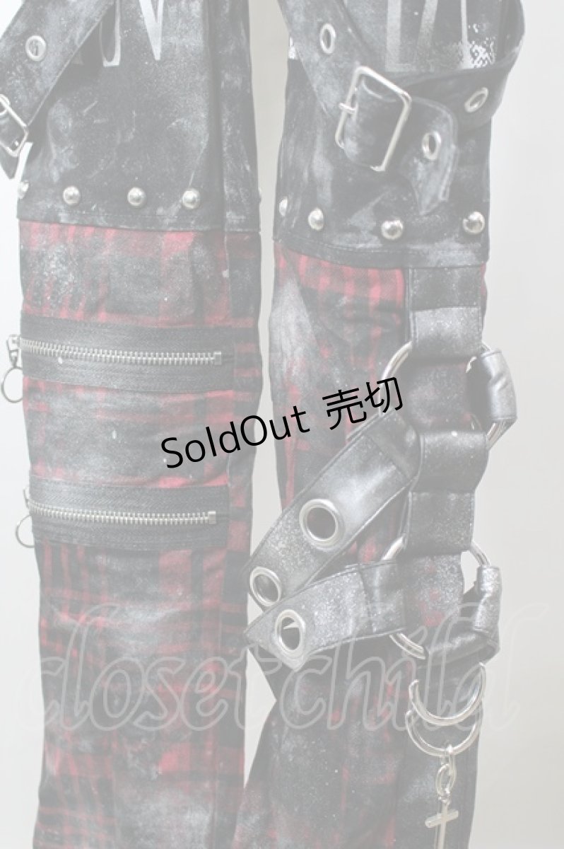 画像4: SEX POT ReVeNGe / CUSTOM VICIOUS MURDER PUNKISH ZIP パンツ M 黒×赤チェック I-26-10-01-101-SP-PA-TE-ZI (4)