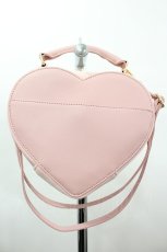 画像2: PINK HOUSE / ハート型ベロアバッグ  ピンクＸ白 I-26-10-01-113-LO-BG-SA-ZI (2)