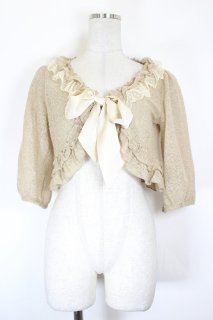 エミリーテンプルキュート♡ビジューリボンフリルボレロカーディガン♡アイボリー トップス - closet child オンラインショップ
