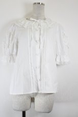 画像1: Chalmiere / ハートフリルパフ袖ブラウス M 白 I-26-10-03-001-AX-BL-TE-ZI (1)